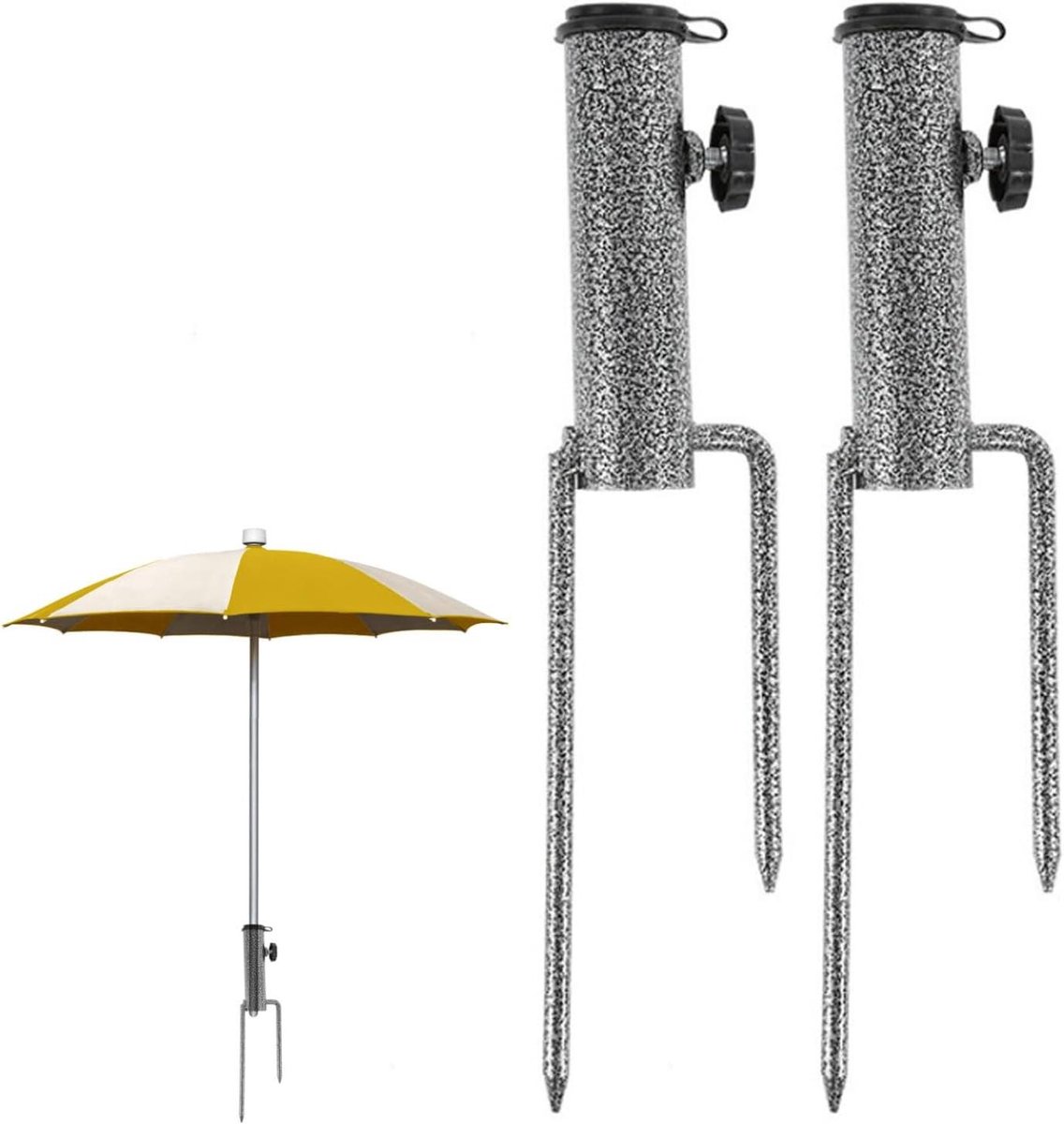 Strandparasol Ankers - Grondhaken Set - Stabiel Schaduw - Verstelbaar Ontwerp - 2 Stuks - Zwart