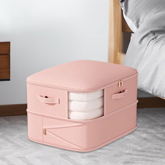 Opbergzak - Vacuümzak Kleding - Ruimte Besparen - Dubbellaags Compressie - 54 x 42 x 30 cm - Roze — afbeelding 2