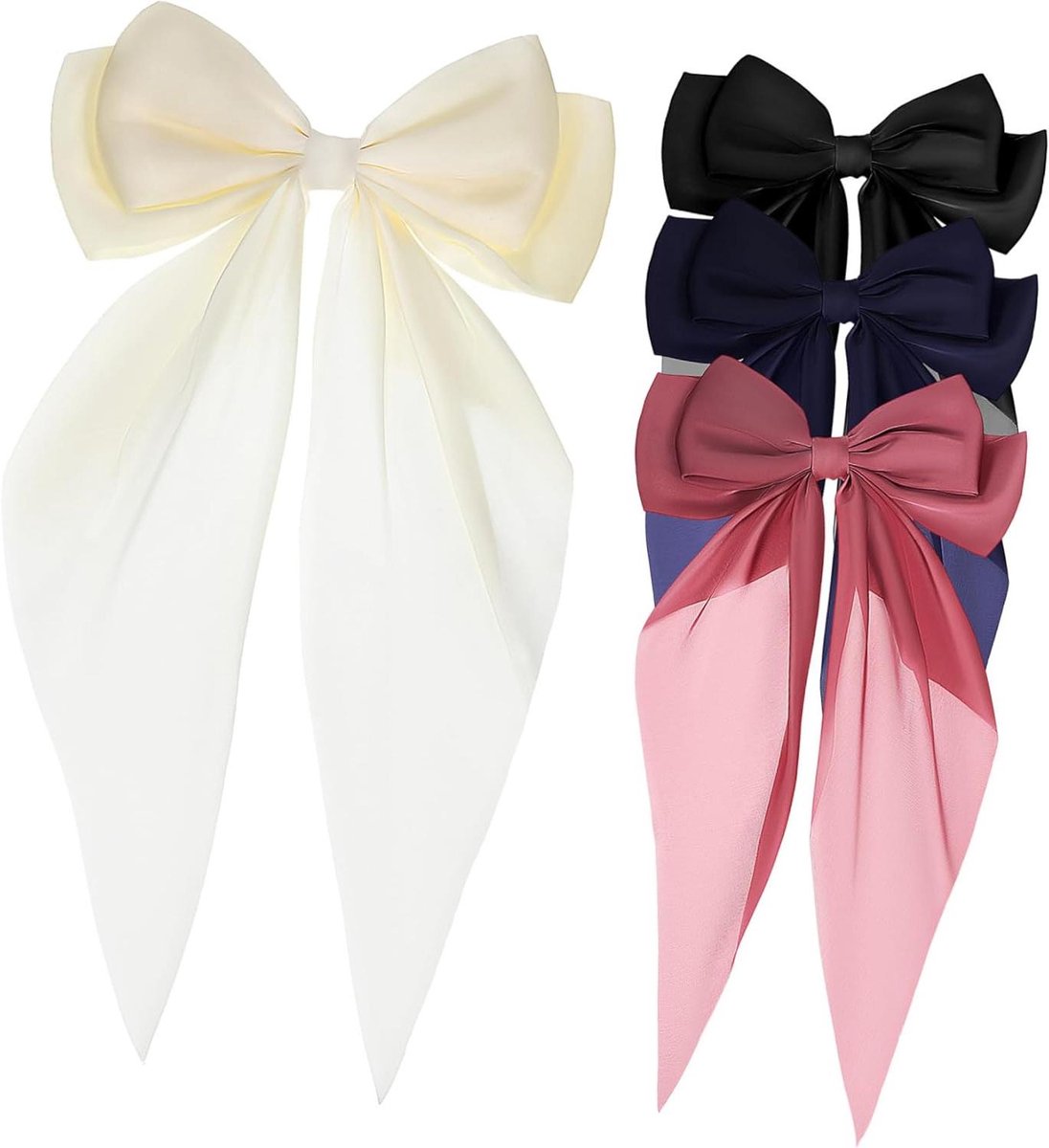 Haarstrikken Set - Grote strikken - Haar Decoratie - Vier Kleuren - 4 Stuks - Multicolor