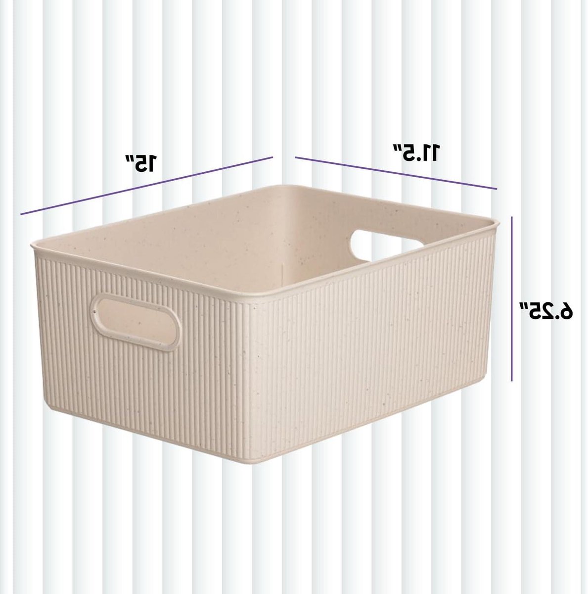 Opbergbakken Organizer - Plastic manden - Huis organiseren - Geribbeld ontwerp - 15 Liter - Eco