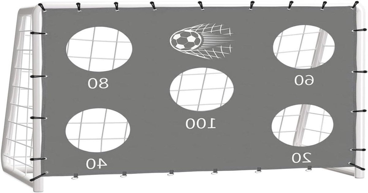 Voetbal Doelnet - Oefennet Bal - Nauwkeurigheid Trainen - Gemakkelijke Installatie - 183 x 280 cm - Meerkleurig