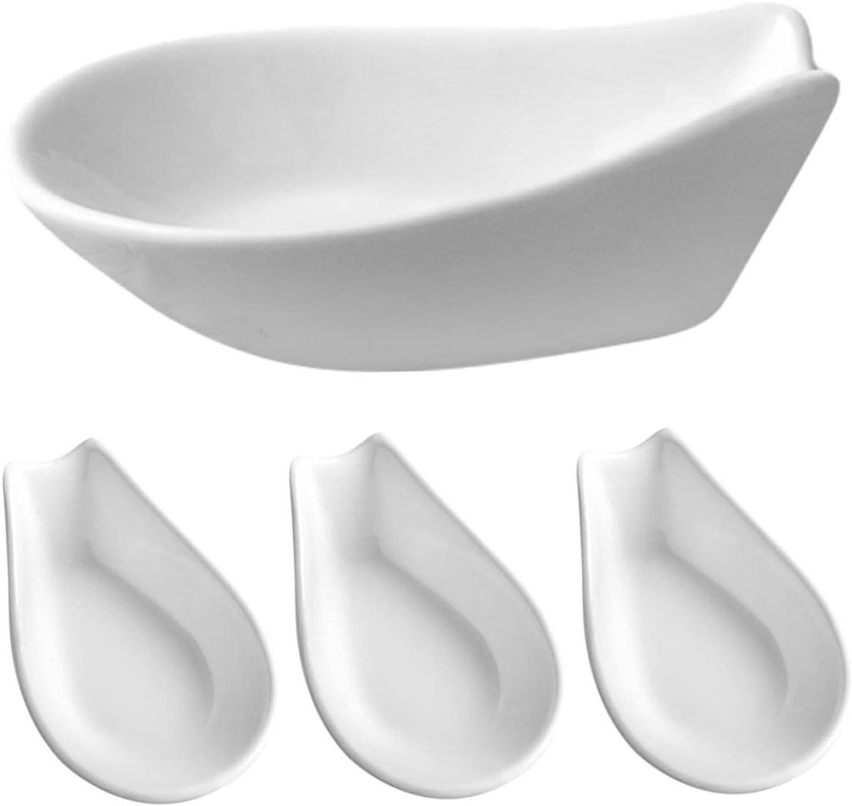 Lepelhouder Set - Kruidenrekje - Koken en Tafelen - Vaatwasserbestendig - 4 Stuks - Wit