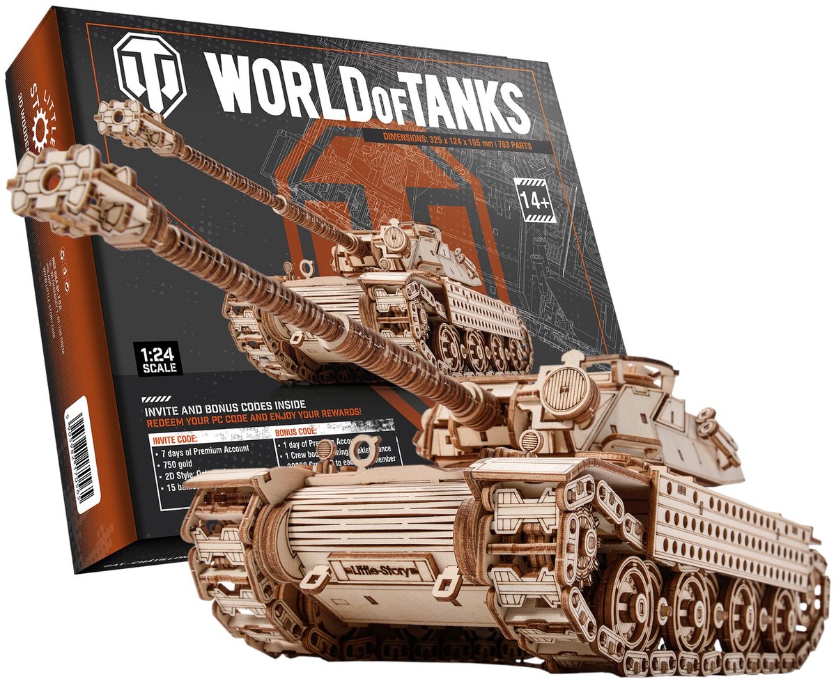 3D Houten Puzzel Tank Bat.-Chaitllon - Model Bouwpakket
