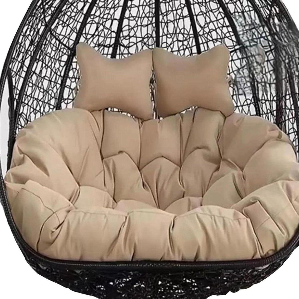 Large Outdoor Double Rocking Chair Hammock with Cushion for 2 People, Spacious Hanging Chair 170 x 119 cm, Perfect for Patio, Garden and Relaxation