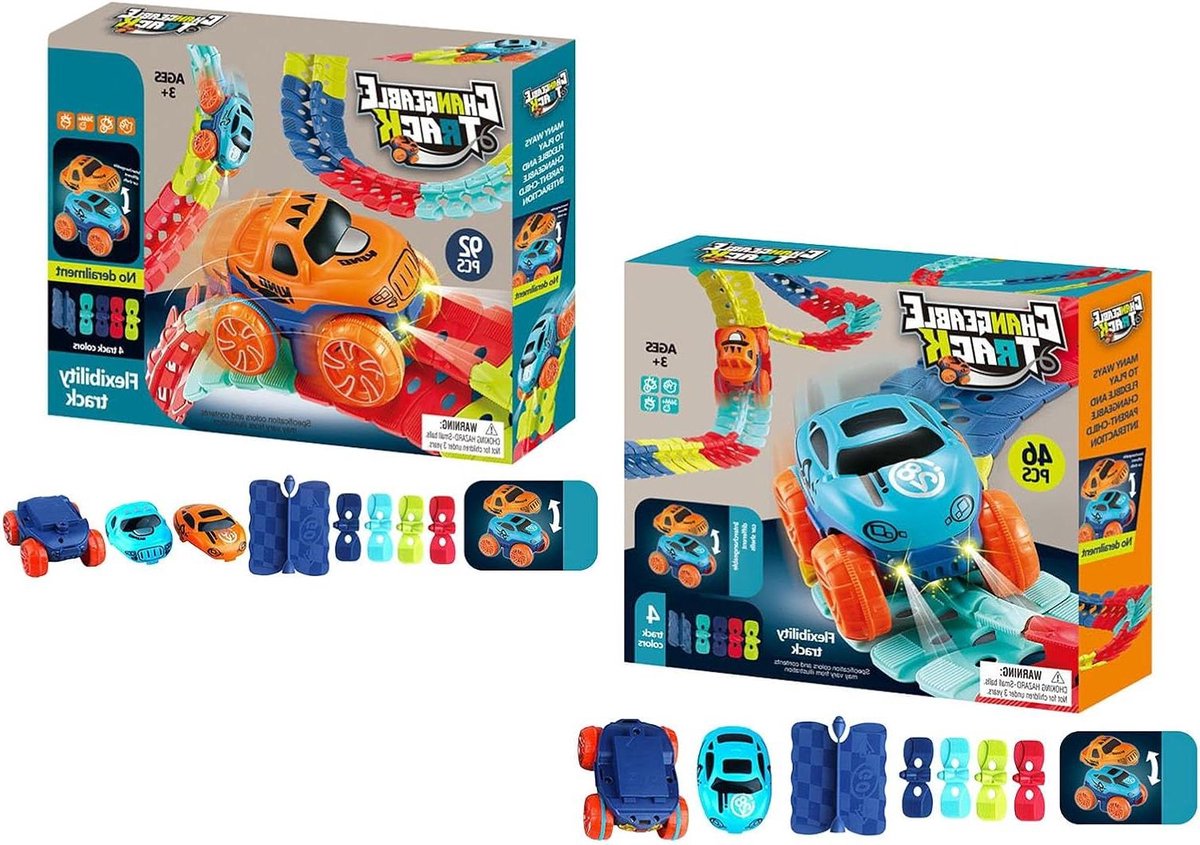 Racebaan Set - Glijbaan Speelgoed - Creatief Bouwen - Anti-zwaartekracht - 46 Stuks - Meerdere Kleuren