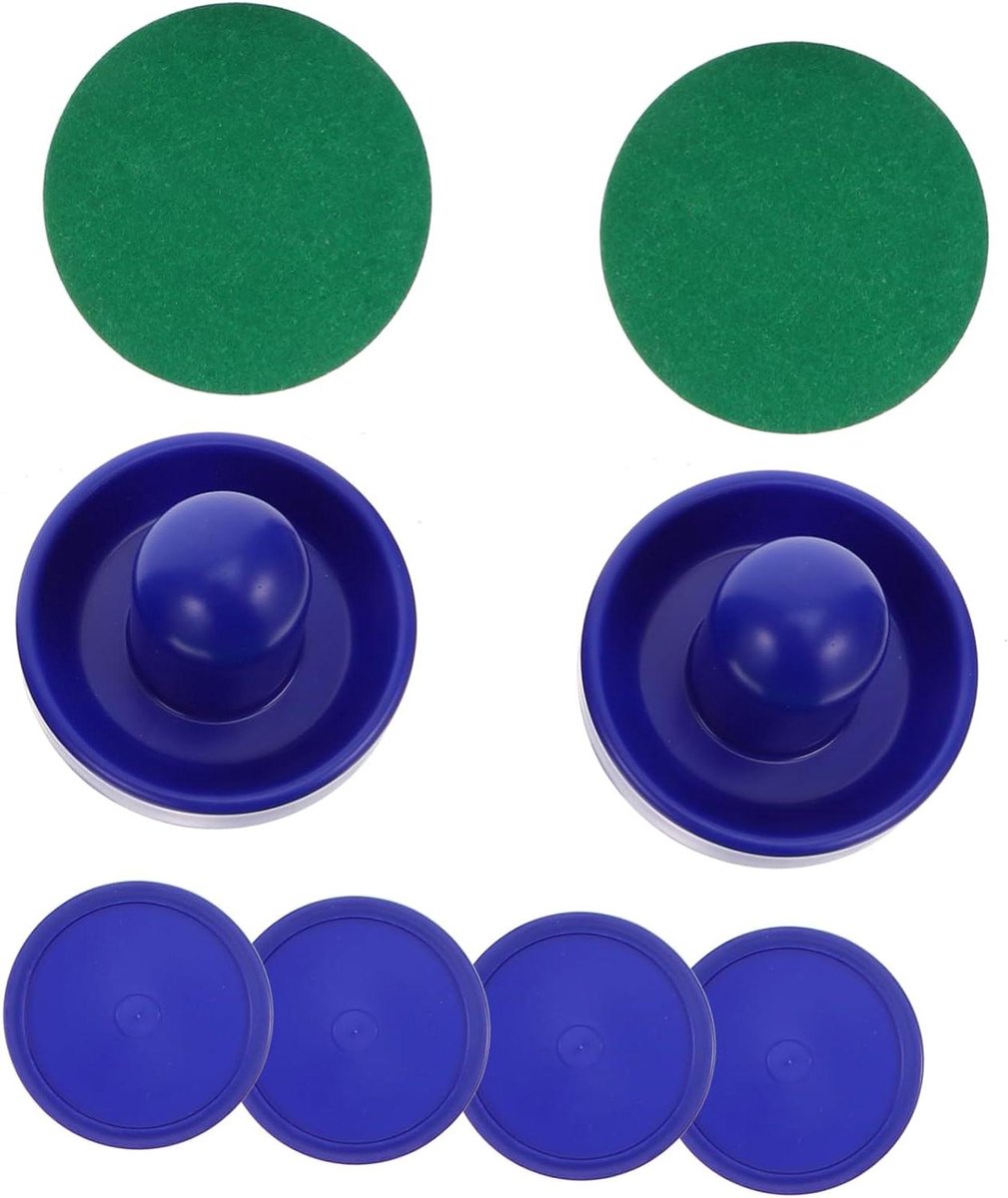 Air Hockey Accessoires - Pucks en Pushers - Tafelspel Vervanging - Ergonomisch Ontwerp - Set van 2 - Blauw