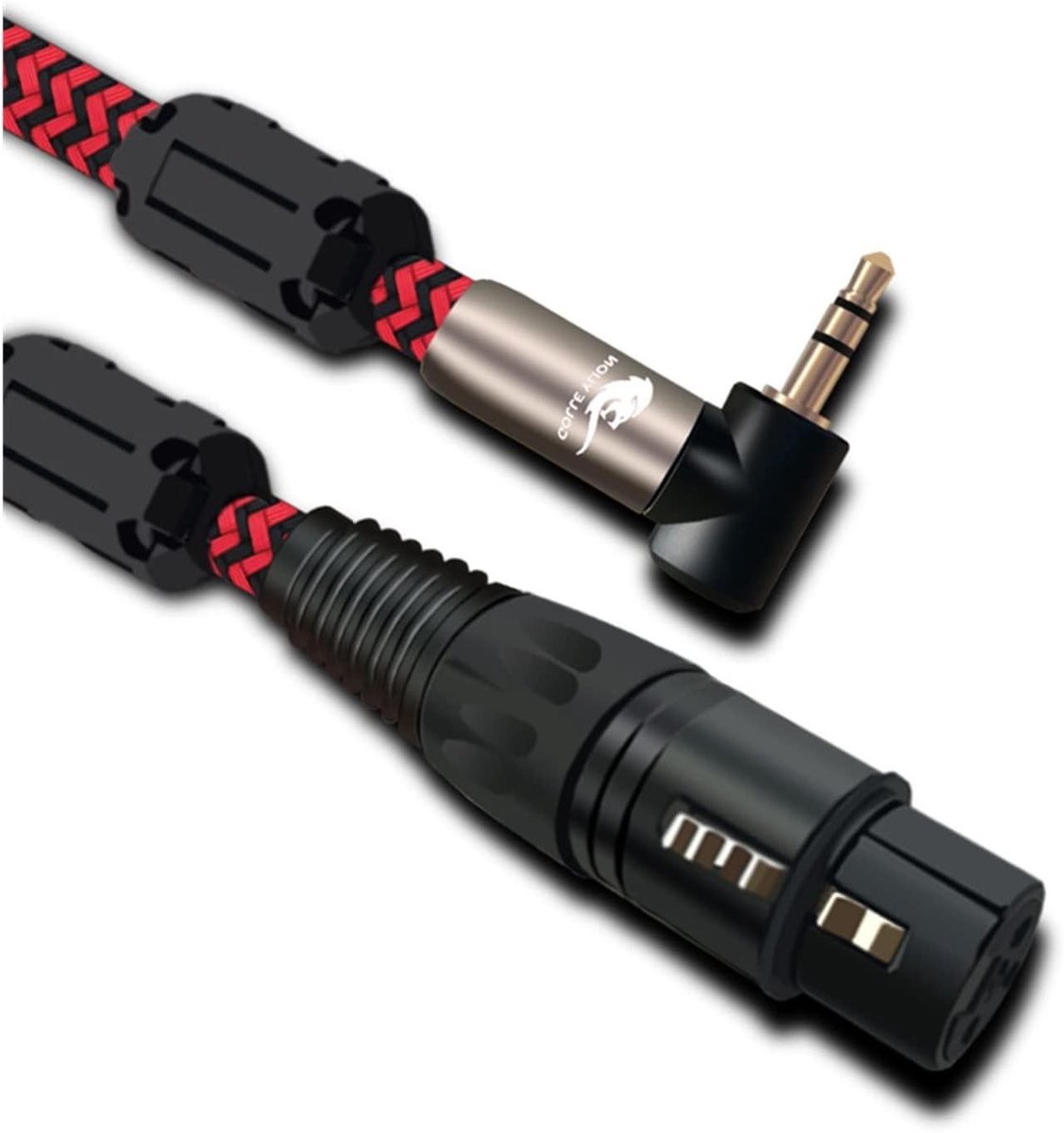 Microfoon Kabel - Adapter Kabel - Muziek Opnemen - Vergulde Connectoren - 5 meter - Rood