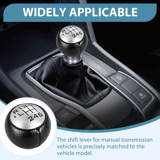 Versnellingspookknop - Schakelknop Auto - Comfortabel Rijden - Ergonomisch Ontwerp - 6 Versnellingen - Zwart — afbeelding 2