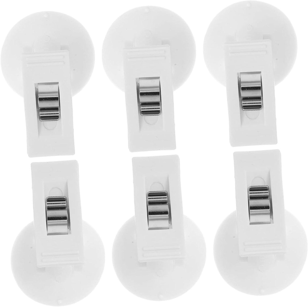 Zuignap Clips - Bevestigingsclips - Organisatie Hulp - Krachtige Zuigkracht - 6 Stuks - Wit