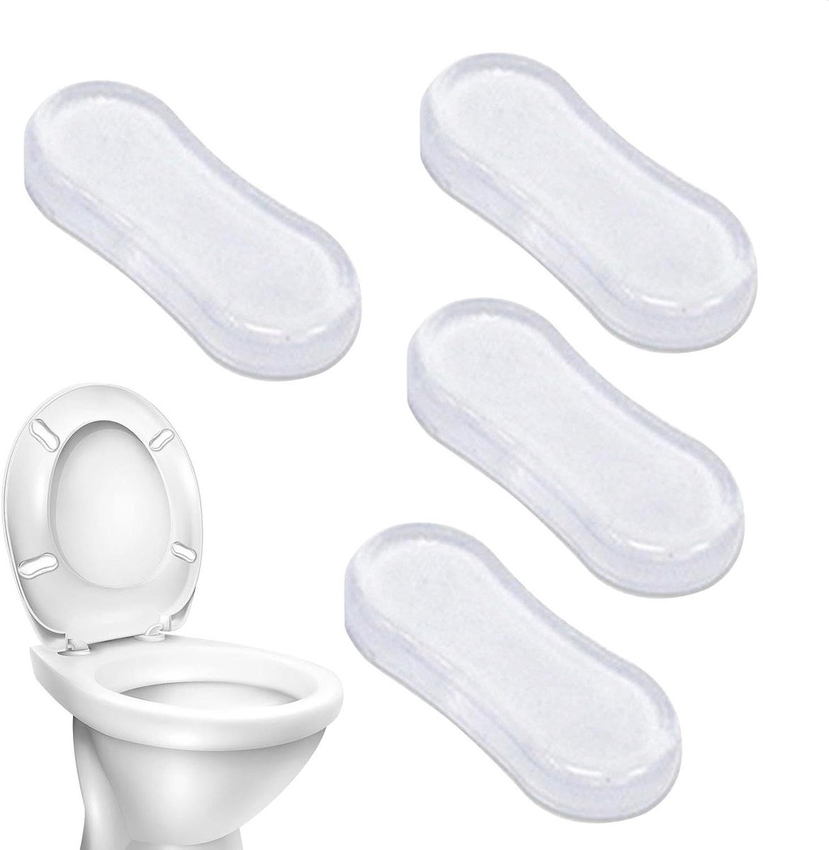 Toiletbril Bumpers - Bumper Pads - Stabiliseren Toiletbril - Antislip Ontwerp - 4 Stuks - Transparant