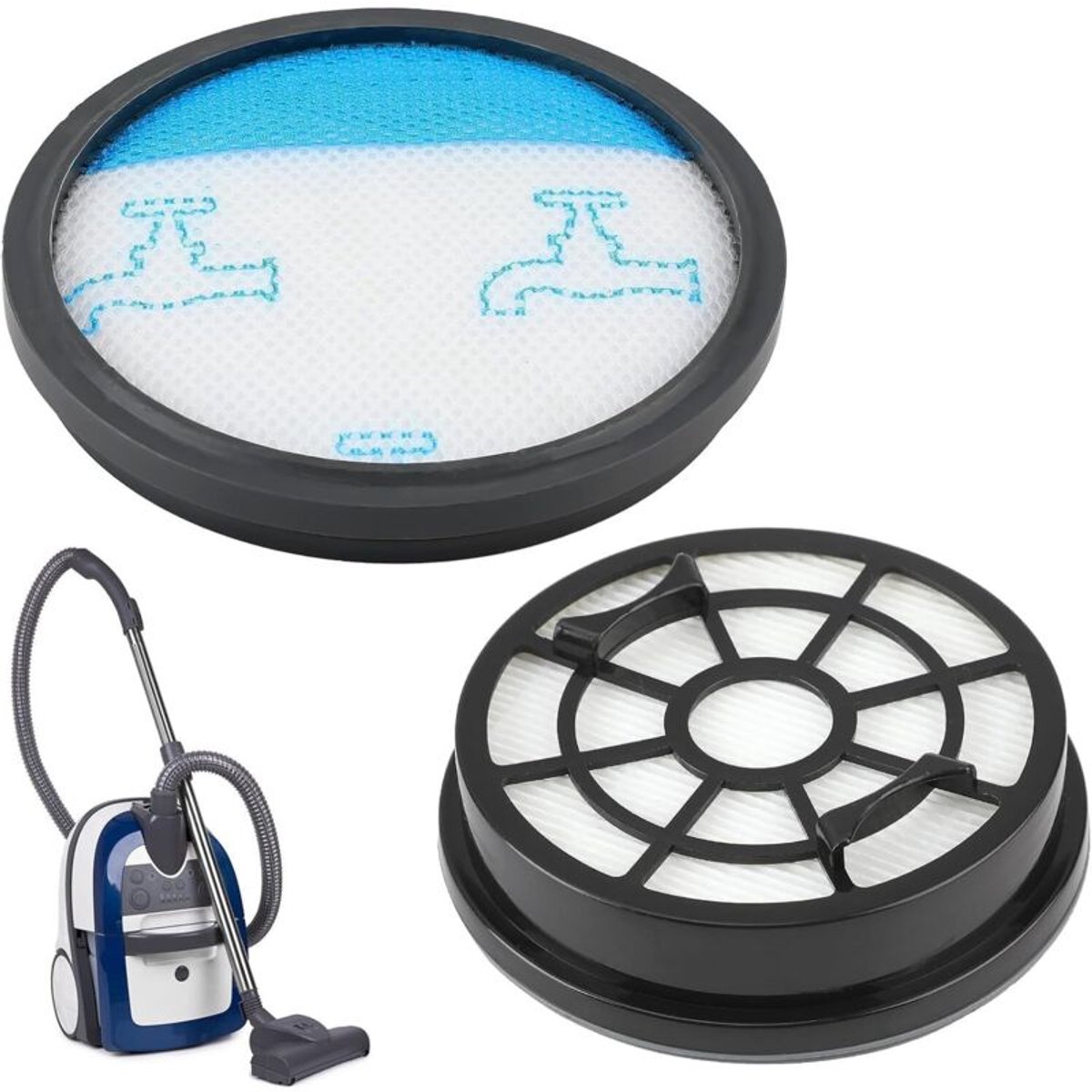 Set van 2 stofzuigerfilters Geschikt voor Rowenta Swift Power Cyclonic RO2910EA RO2913EA RO2932EA RO2910EA, vervangbare stofzuigerfilters en wasbare nafilters Geschikt voor Rowenta RO2933EA RO2957EA.