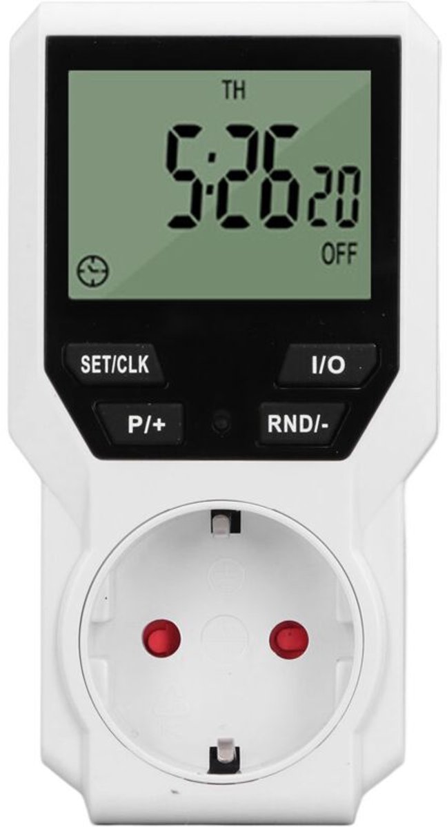 – 230V digitale timer met hoge resolutie – Nauwkeurige 16A-regeling – Energiebesparend – 10 timerstanden – Waterverwarmeruitgang