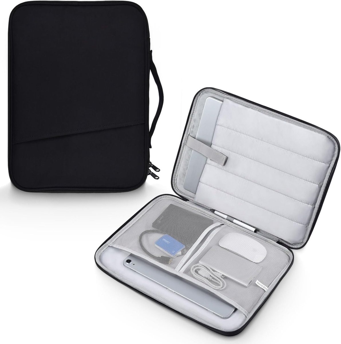13 inch laptoptas, beschermhoes voor tablet met handvatvak - zwart