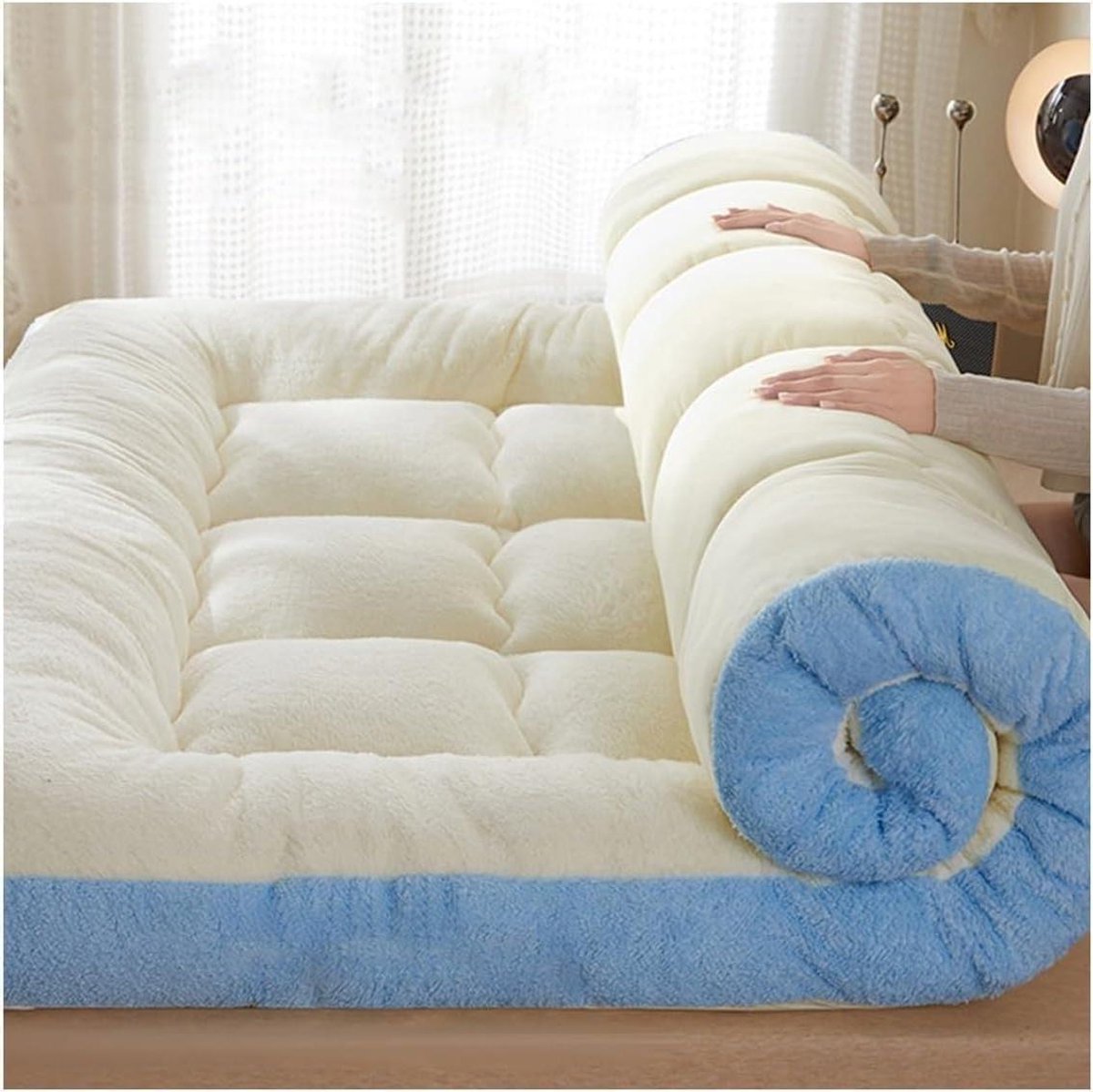 Opvouwbare Matras - Gastenmatras Vloer - Comfortabel Slapen - Oprolbaar en Draagbaar - 150 x 200 cm - Grijs