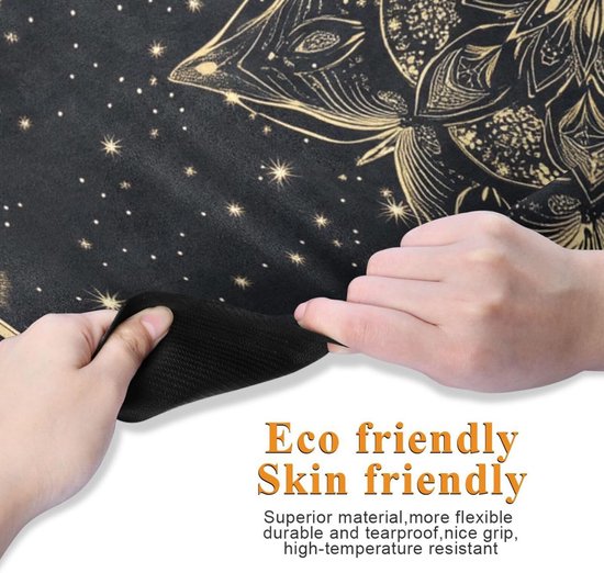 Yogamat met Tas - Oefenmat Fitness - Thuis Sporten - Natuurlijk Rubber - 180x66 cm - Zwart Goud van Yogamat — afbeelding 5