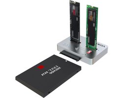 M.2 Duplicator Docking Station - SSD Kloner - Data Kopiëren - NVMe naar SATA - 82 x 63 cm - Aluminium