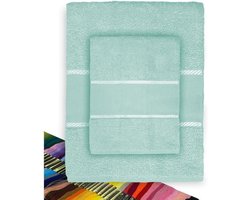 Handdoekenset Borduren - Badstof Set - Persoonlijke Creatie - Inclusief Borduur Garen - 60 x 100 cm - Groen