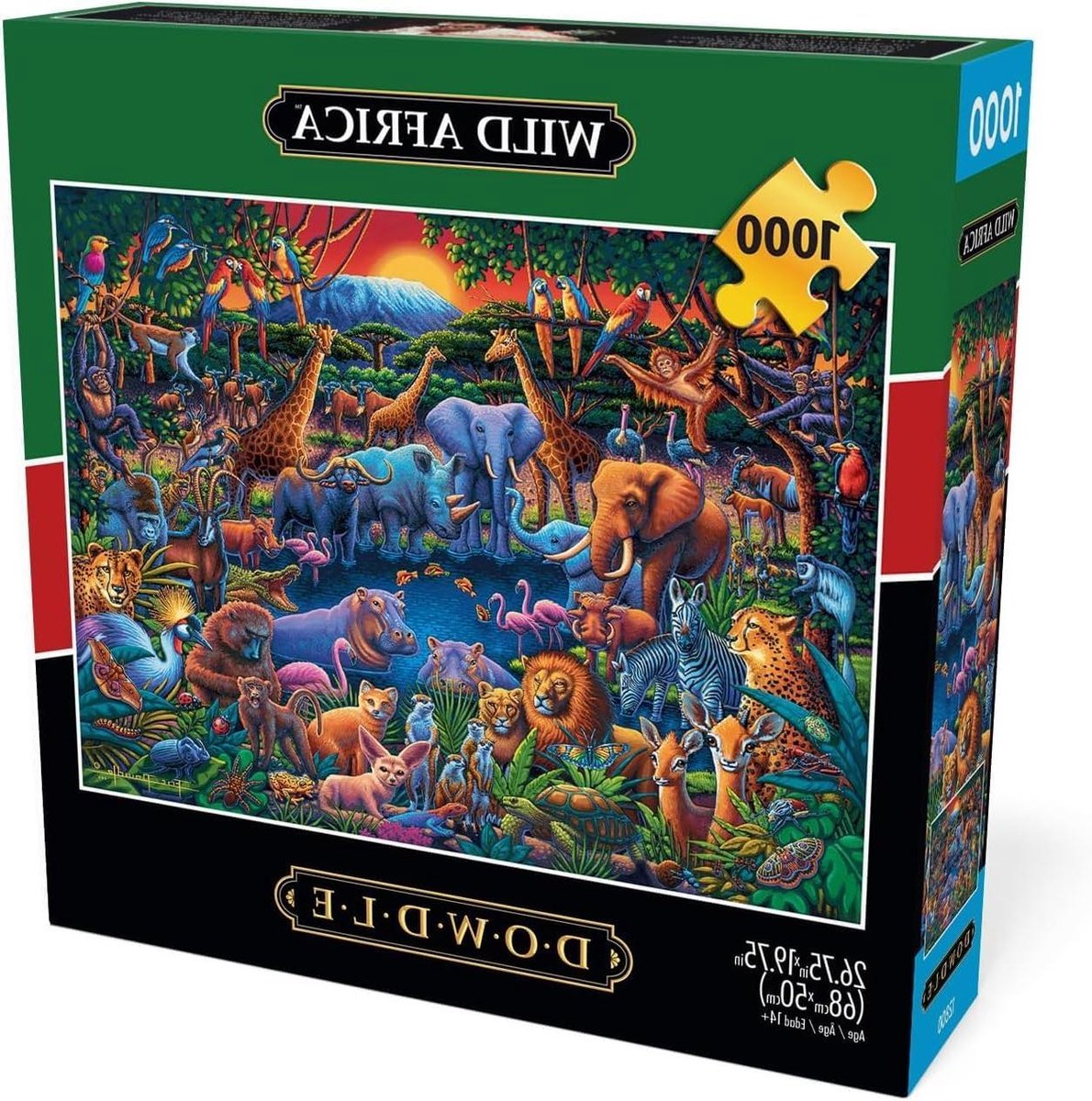 Legpuzzel Afrika - Dierenpuzzel 1000 - Ontspannende avond - Inclusief poster - 26.75 x 19.75 inch - Meerkleurig