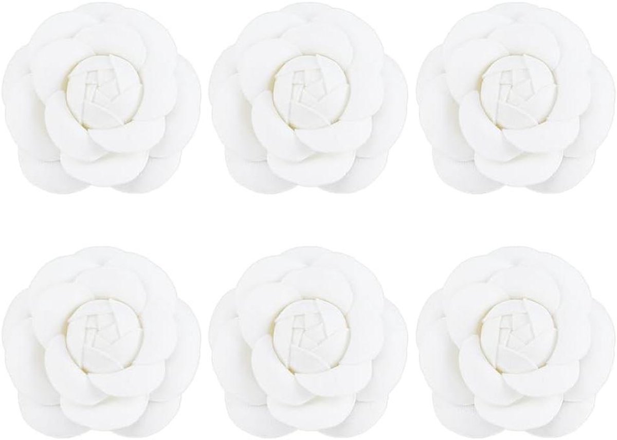 Stoffen Bloem Broches - Camellia Pins - Kleding Versieren - Set van 6 stuks - 5 cm - Mix Kleuren