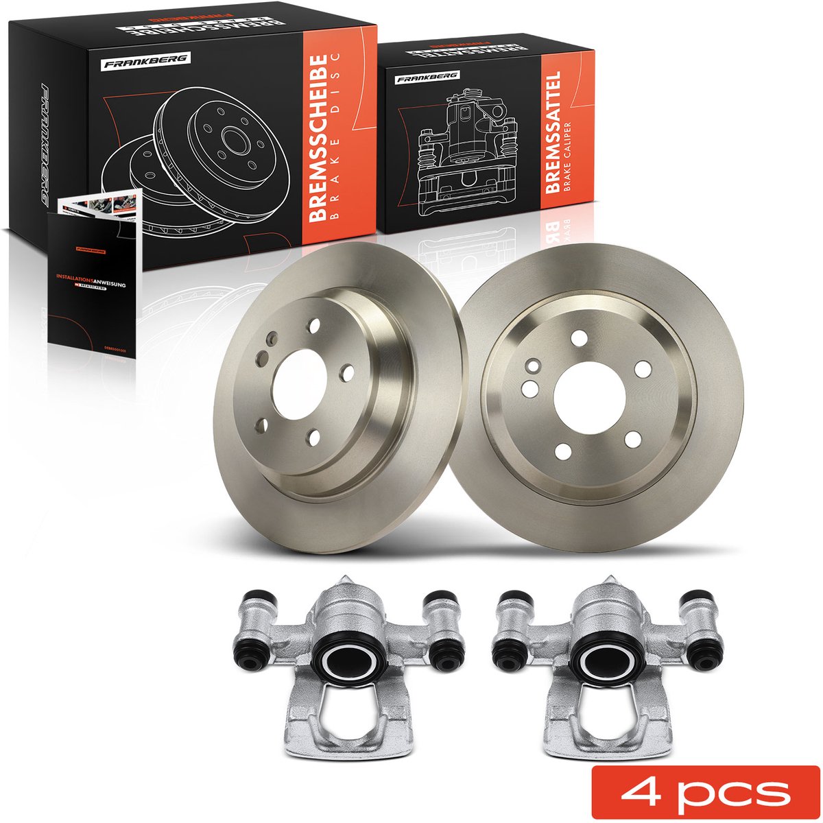 Frankberg 2x Remklauw+2x Remmen Achter voor Mercedes-Benz