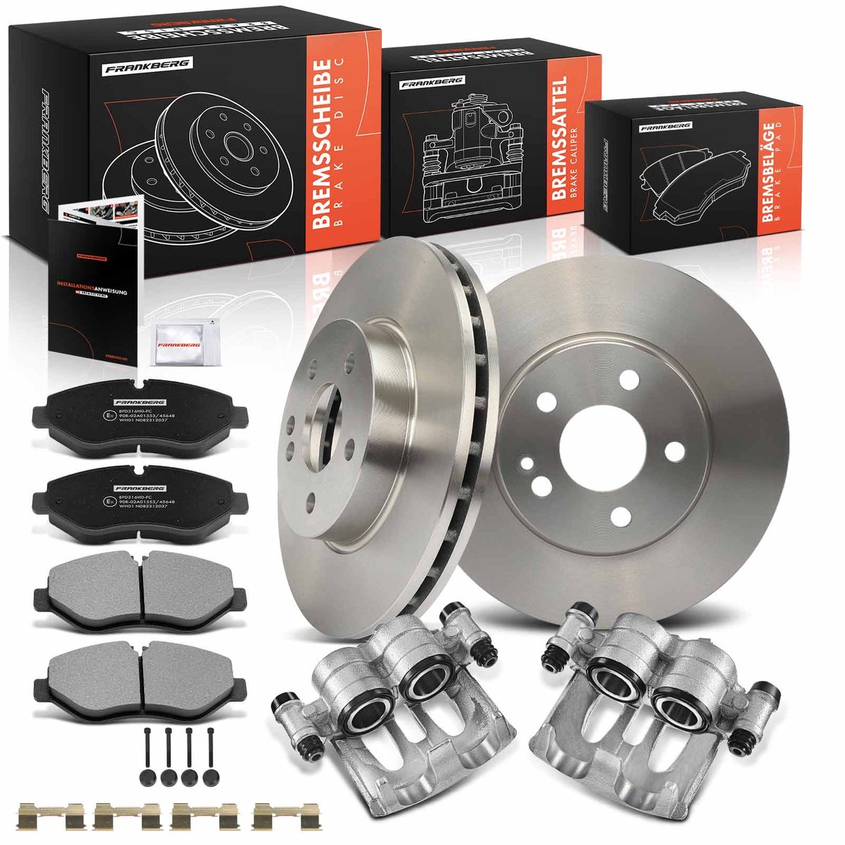 Frankberg 2x Remklauw+2x Remmen+4x Remblokken Voor voor Mercedes-Benz