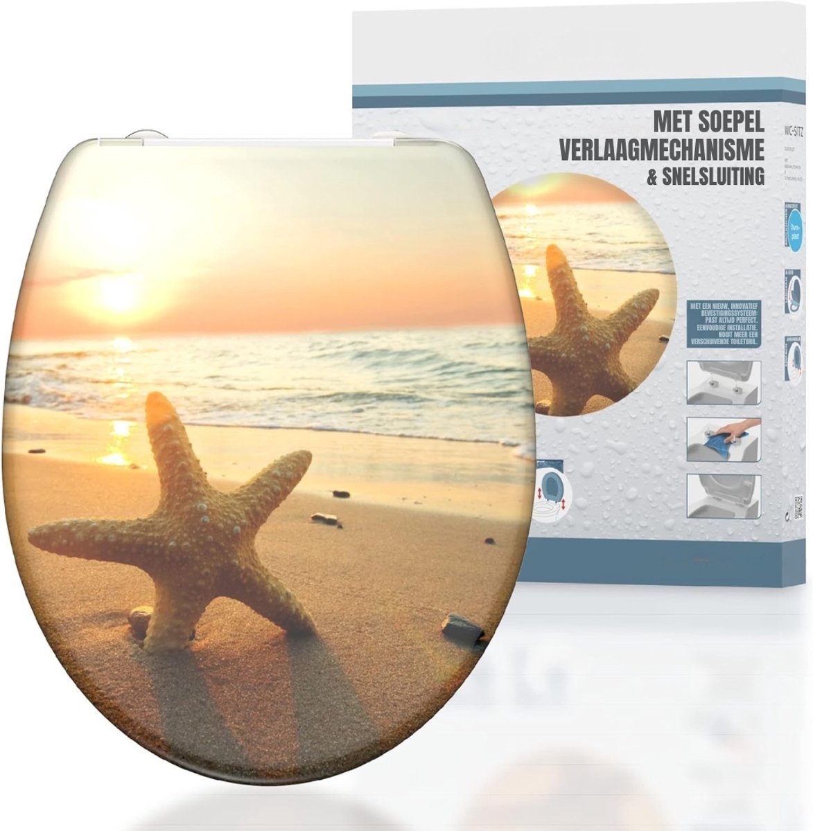 Nexvo® WC Bril met Print - WC Bril - Veelkleurig - ‎46cm x 38cm x 4cm