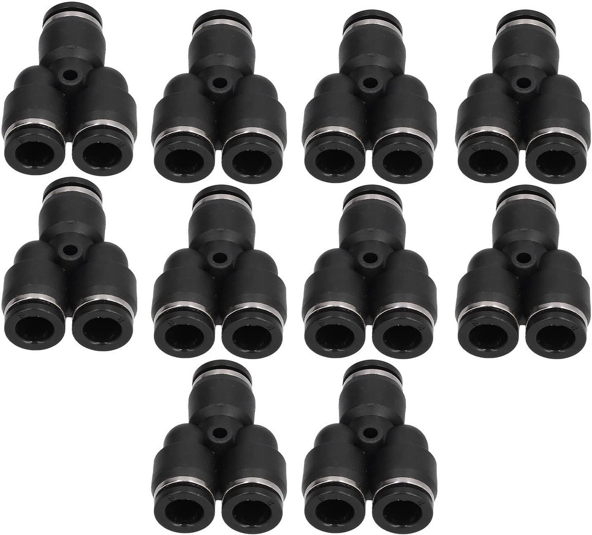 SPHProducts - Y Pneumatische Koppelingen - Snelle Luchtleidingkoppelingen - 10 Stuks - 3-weg Push-to-connect Fittingen - 10mm - Geschikt voor Pneumati