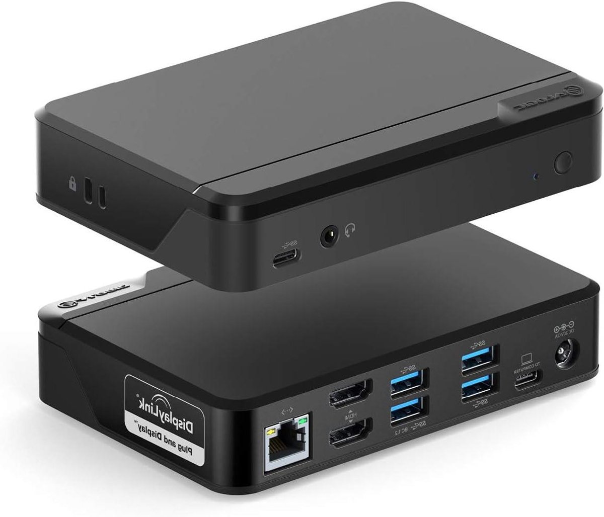 Universeel Dockingstation - Laptop Hub - Multitasken op kantoor - Dubbel HD scherm - 9 poorten - Zwart