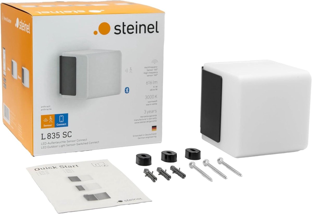 Steinel Lampe d'extérieur à détecteur L 835 LED iHF argent