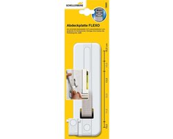 Schellenberg 10203 Afdekplaat voor rolgordijnband, gatenafstand 10,5 tot 16 cm, eenvoudige installatie zonder de band te verwijderen, FLEXO Maxi afdekplaat, voor bandoprollers en verzonken oprollers, wit