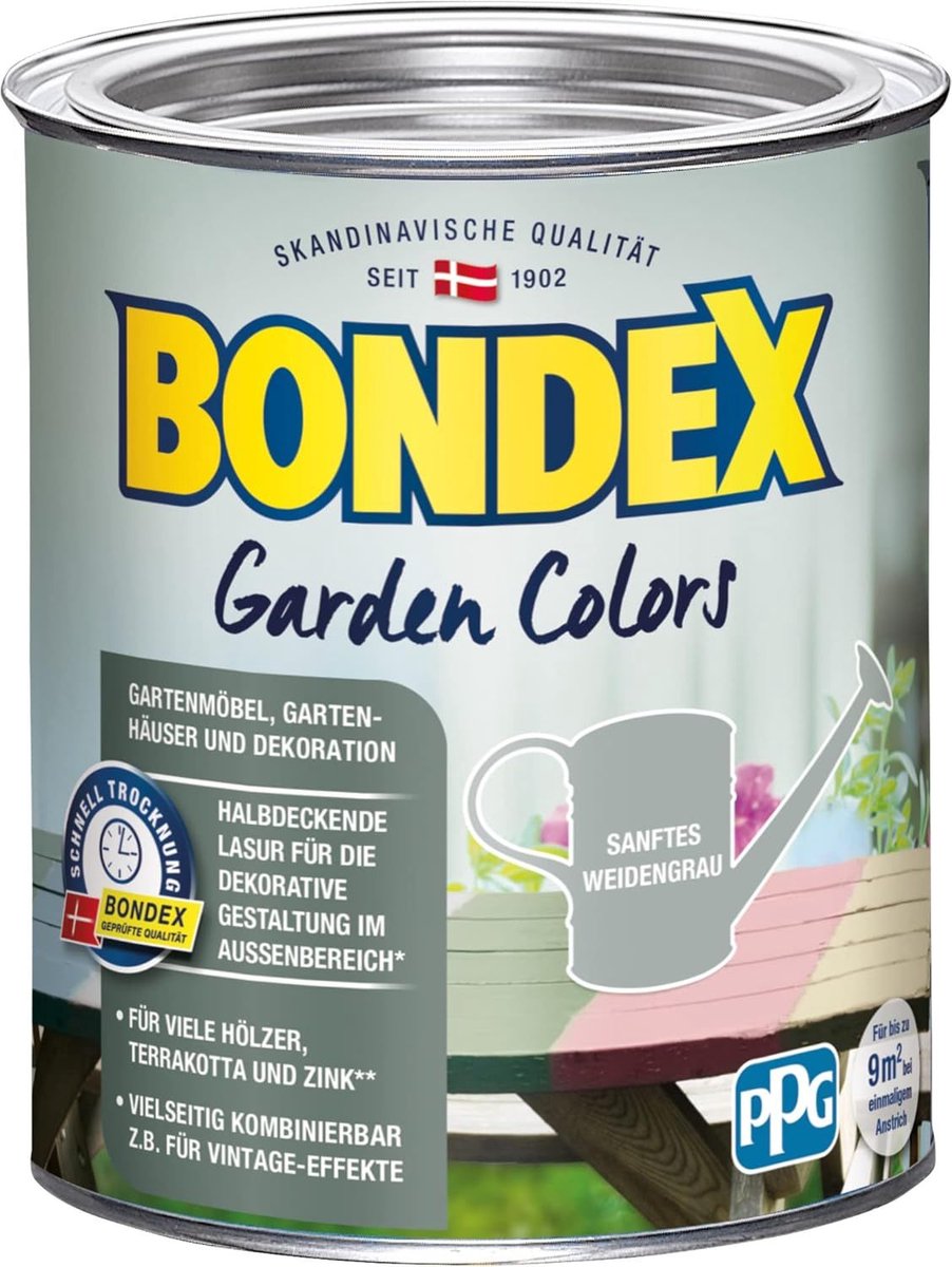 Bondex Garden Colors Citroengroen 0,75 L voor 9 m² | Semi-dekkende verf | Vintage uitstraling | Decoratieve houtverf | Satijnen afwerking | Houtbeits