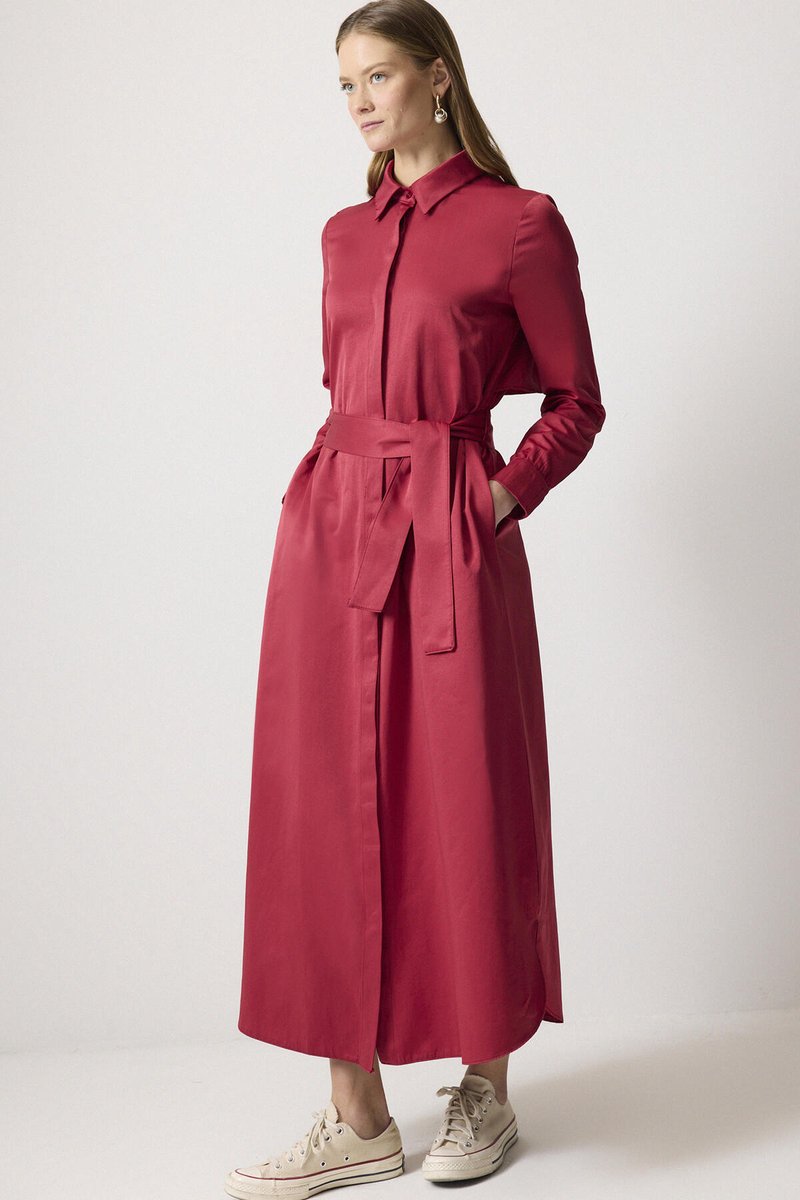 Touché Privé - Blousejurk met ceintuur - Rood - Dames