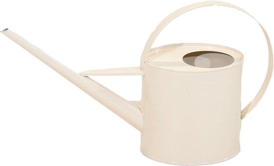 Mega Collections Gieter/plantengieter Olivera - metaal - creme wit - 2 liter - met lange schenktuit - 43 x 13 x 26 cm