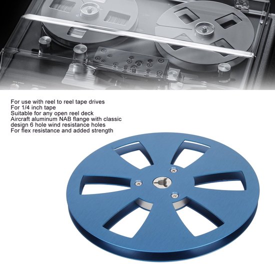 ONF3 - Lege Takeup Reel - 7 Inch Tape Spoel - Geschikt voor Reel-to-Reel Spelers - Blauw - Vervangende Tape Reel - Aluminium Kwaliteit van Onf3 — afbeelding 4