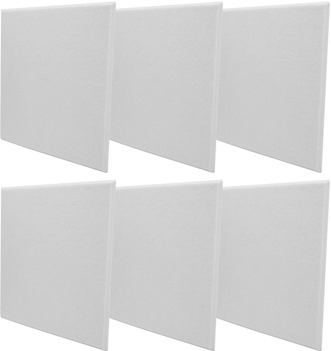 Vt products - Akoestisch paneel - Geluidsabsorberend - 6 stuks - Wit - Breedband geluidsbescherming - Geschikt voor studio's en kleuterscholen - Polye