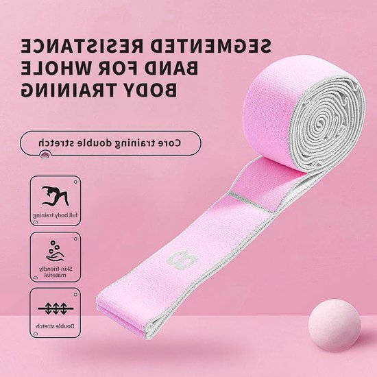 Verstelbare Yoga Strap en Fitness Bands met 8 Ringen voor Effectieve Training en Pilates Oefeningen (Roze) — afbeelding 3