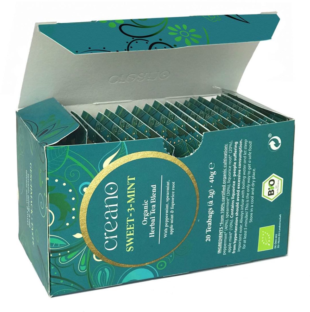 Tuana Kruiden - Zoete Mint Thee - Sweet 3 Mint Tea (biologisch) 20 Stuks -