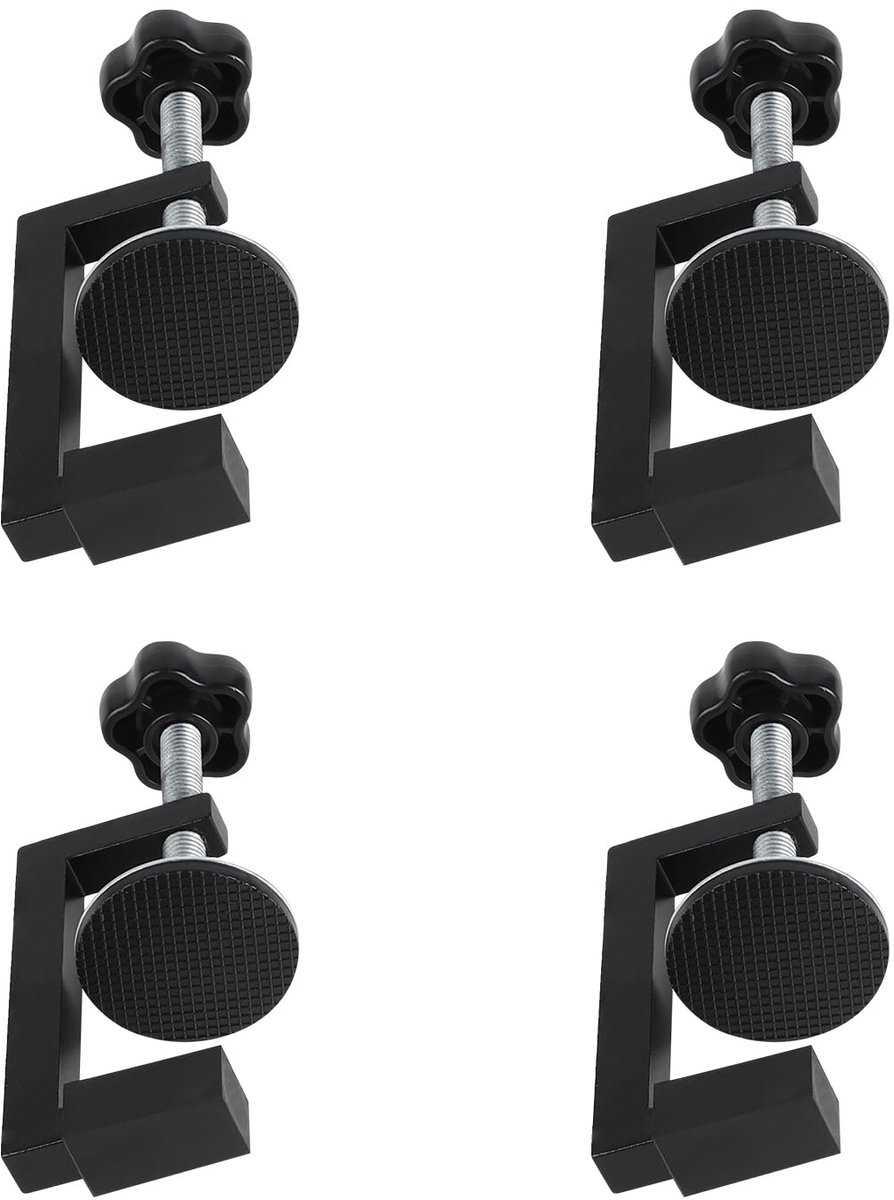 carmdering - C-Klem - C-Vormige Klem - Schroefklem - Verstelbare Opening 8-54 Mm - Anti-Slip Rubber Pads - Roestvrij Staal 304 - Corrosiebestendige Coating - Eénhandig Bedienbaar Voor Stabiele Klemming - 4 Stuks
