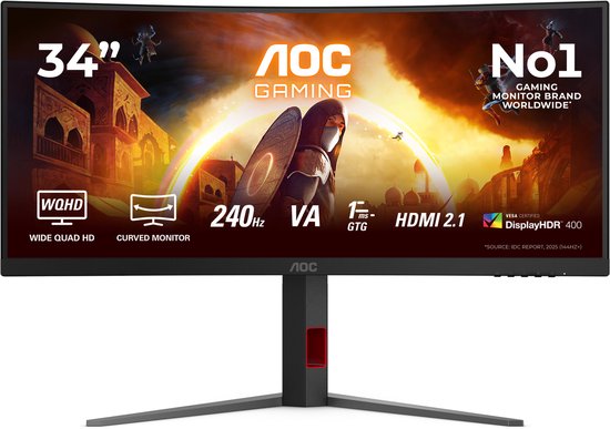 AOC G4 CU34G4Z - Ultrawide QHD Gaming Monitor - 34 inch - €299,00