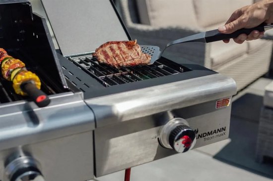 LANDMANN GasBBQ Triton 3.1 MAXX PTS - traploos instelbare roestvrijstalen brander met 15 kW vermogen - temperatuurweergave in het deksel - incl. PTS-systeem voor gelijkmatige warmteverdeling - Gasgrill van Landmann — afbeelding 5