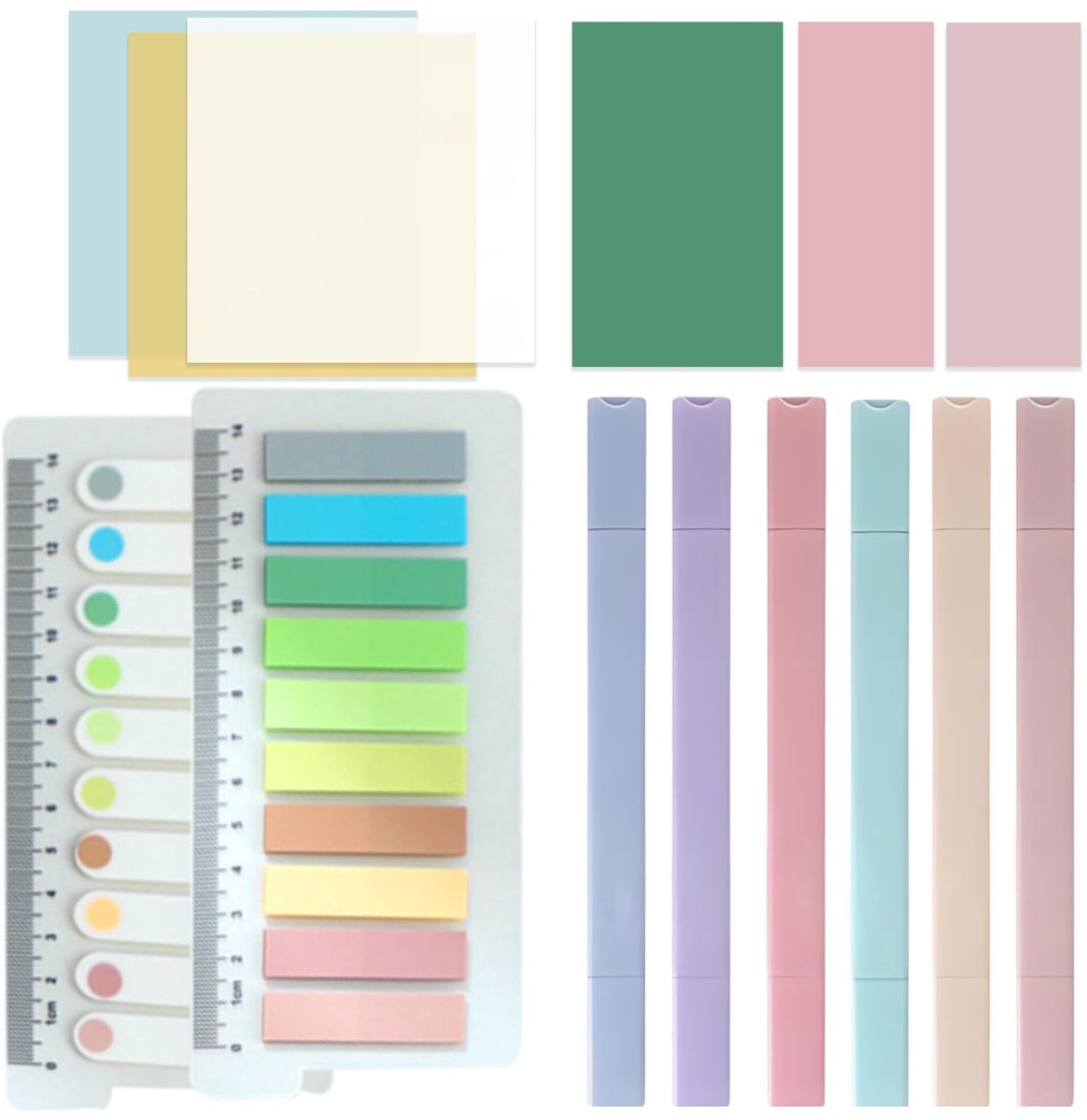 Dailygoods- Notitieblaadjes 700 stuks - Zelfklevend - Zachte Pastelmarkeerset - Sneldrogend - Geschikt voor Boeknotities - Afmetingen 20 x 18 x 1,5 cm - Plaknotities