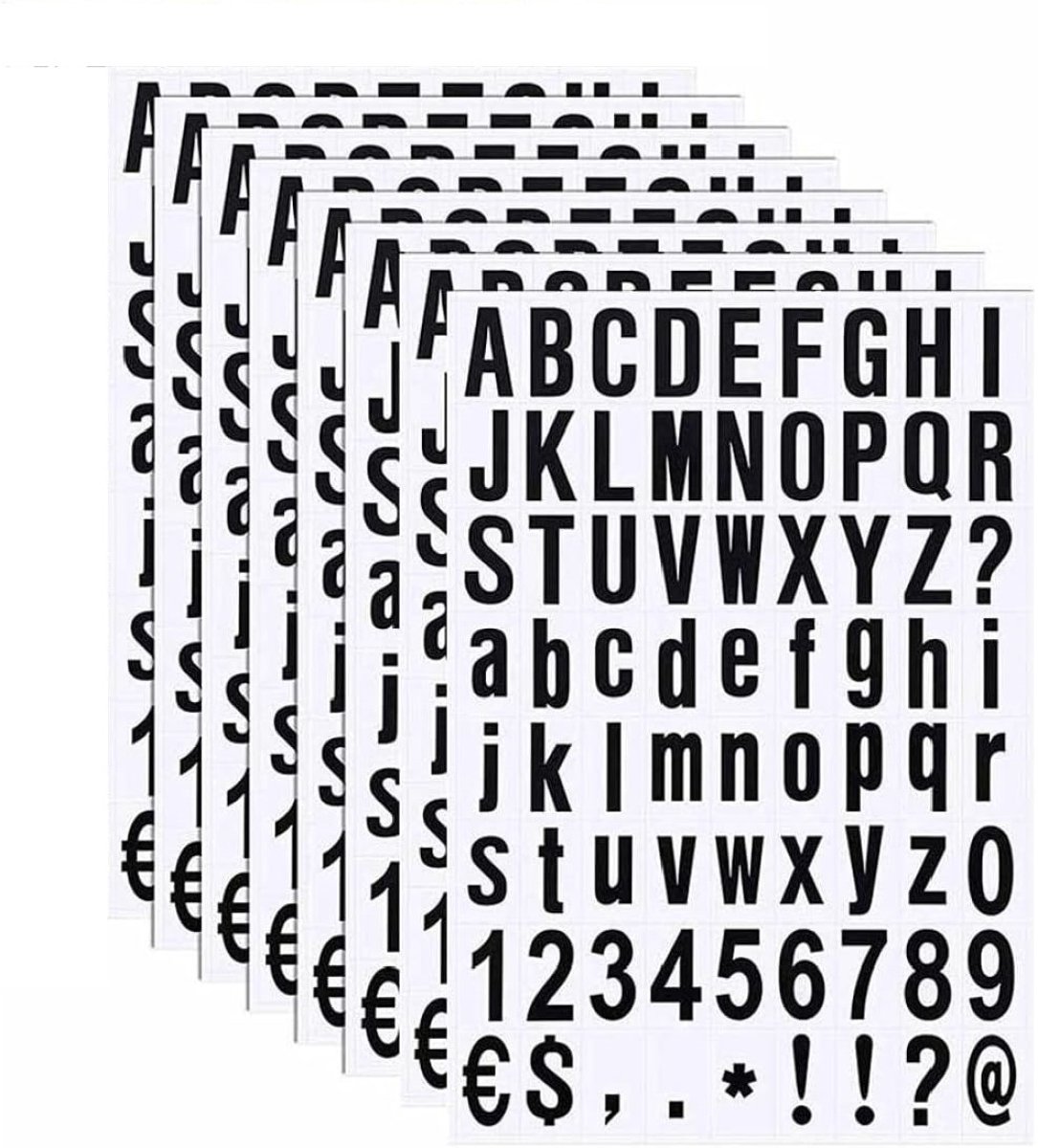 carmdering - Selfklevende En Cijfers - Zelfklevende Stickers Set - Vinyl Lettertype Kit - Waterdicht En Weerbestendig - Voor Binnen En Buiten Gebruik - Klassiek Wit - Eenvoudig Aan Te Brengen Op Elke Vlakke Ondergrond - 8 Vellen