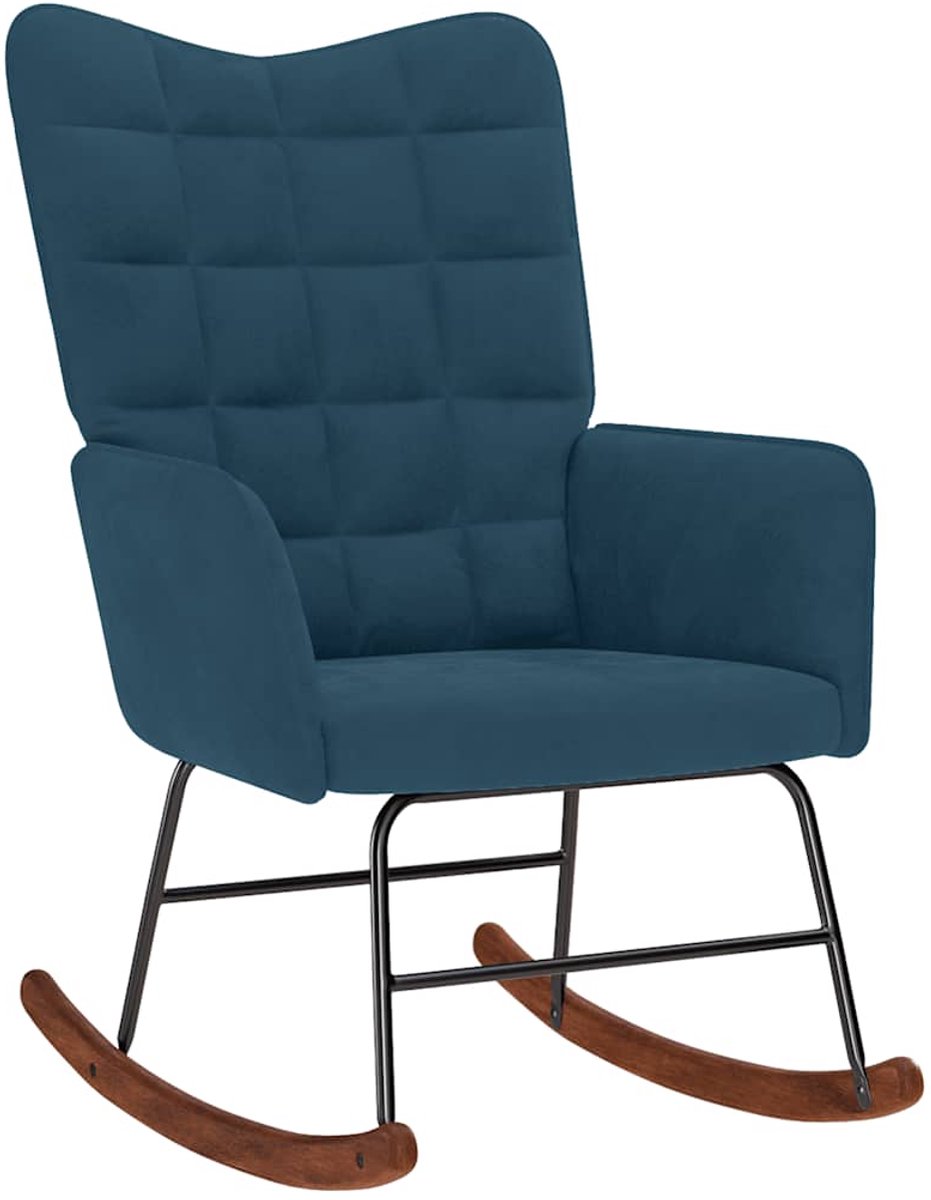 vidaXL - Schommelstoel - fluweel - blauw