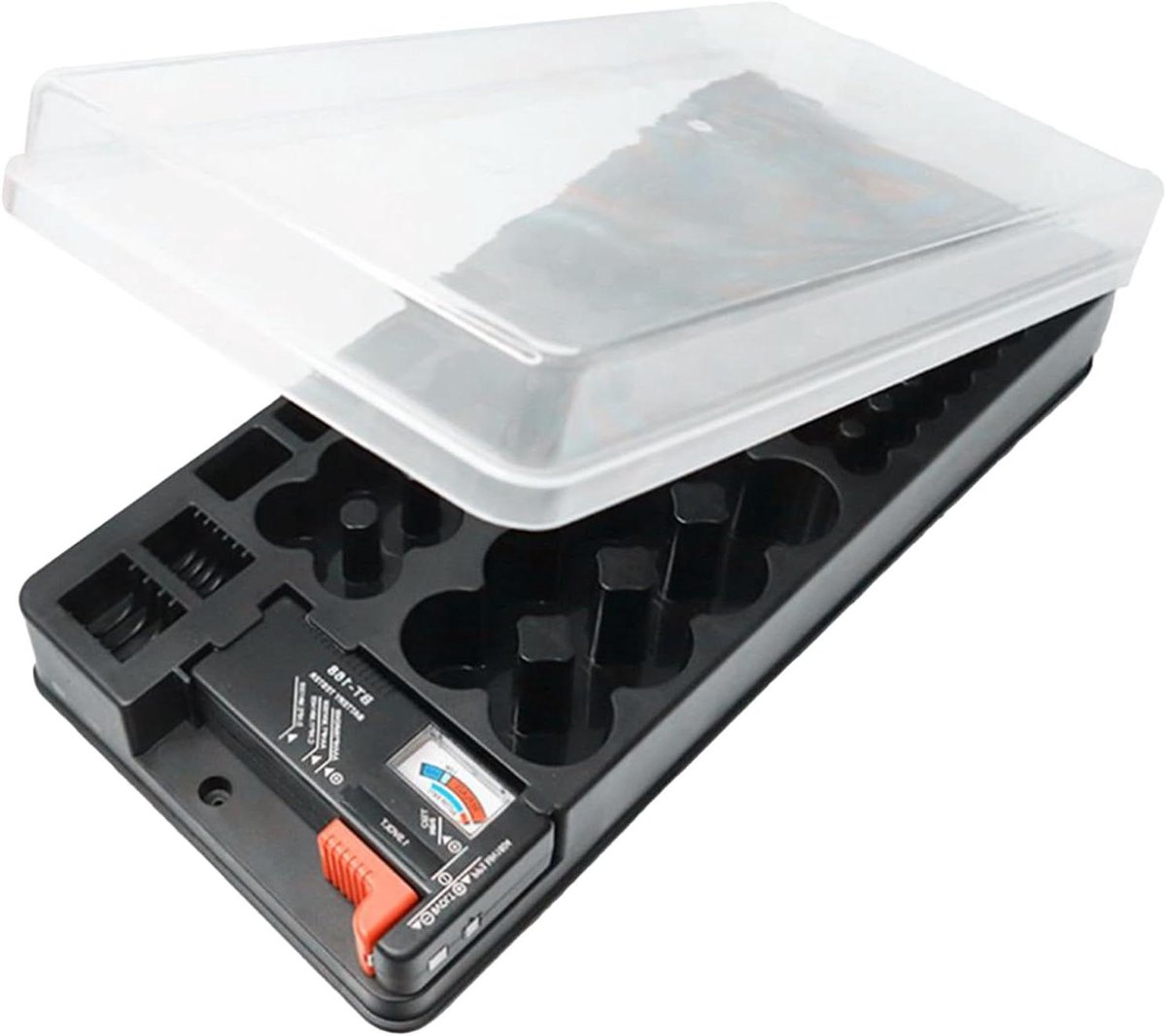Batterij Organizer - Opbergdoos Batterijen - Thuis Werkplaats - Brandwerend Ontwerp - 116 Vakken - Zwart