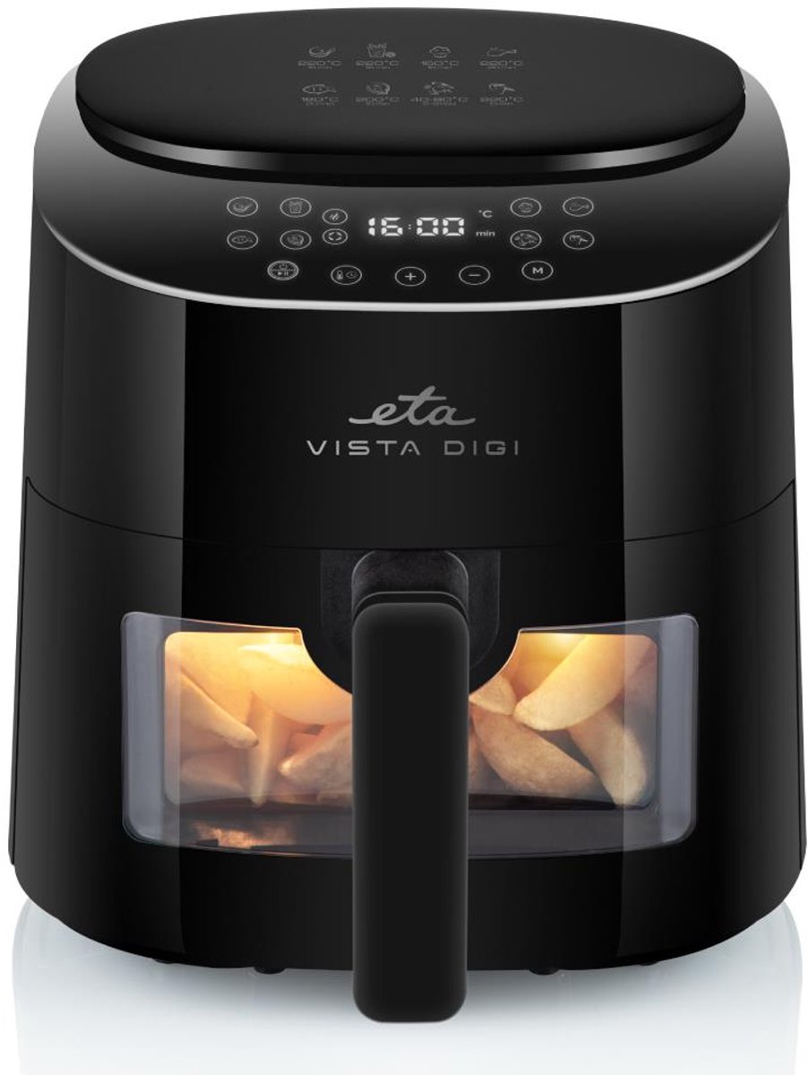Eta Vista Digi Enkel 4,3 l Vrijstaand 1300 W Heteluchtfriteuse Zwart