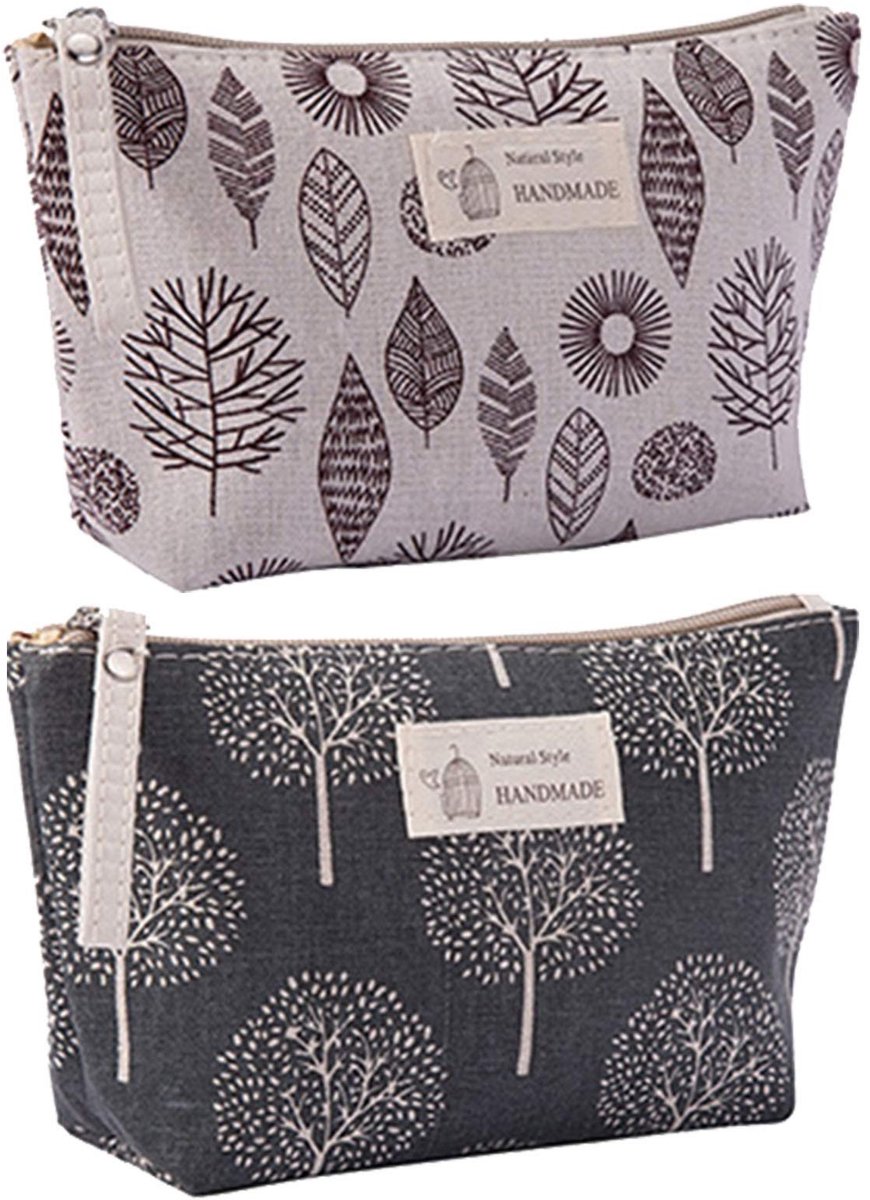 Dailygoods- Make-Uptasje Klein - Canvas Make-Uptasje met Ritssluiting - Multifunctioneel Reistasje - Duurzaam Katoenen Tasje - Handgemaakt Design - Ideaal voor Cosmetica en Kleine Spullen - Cosmetica Tas