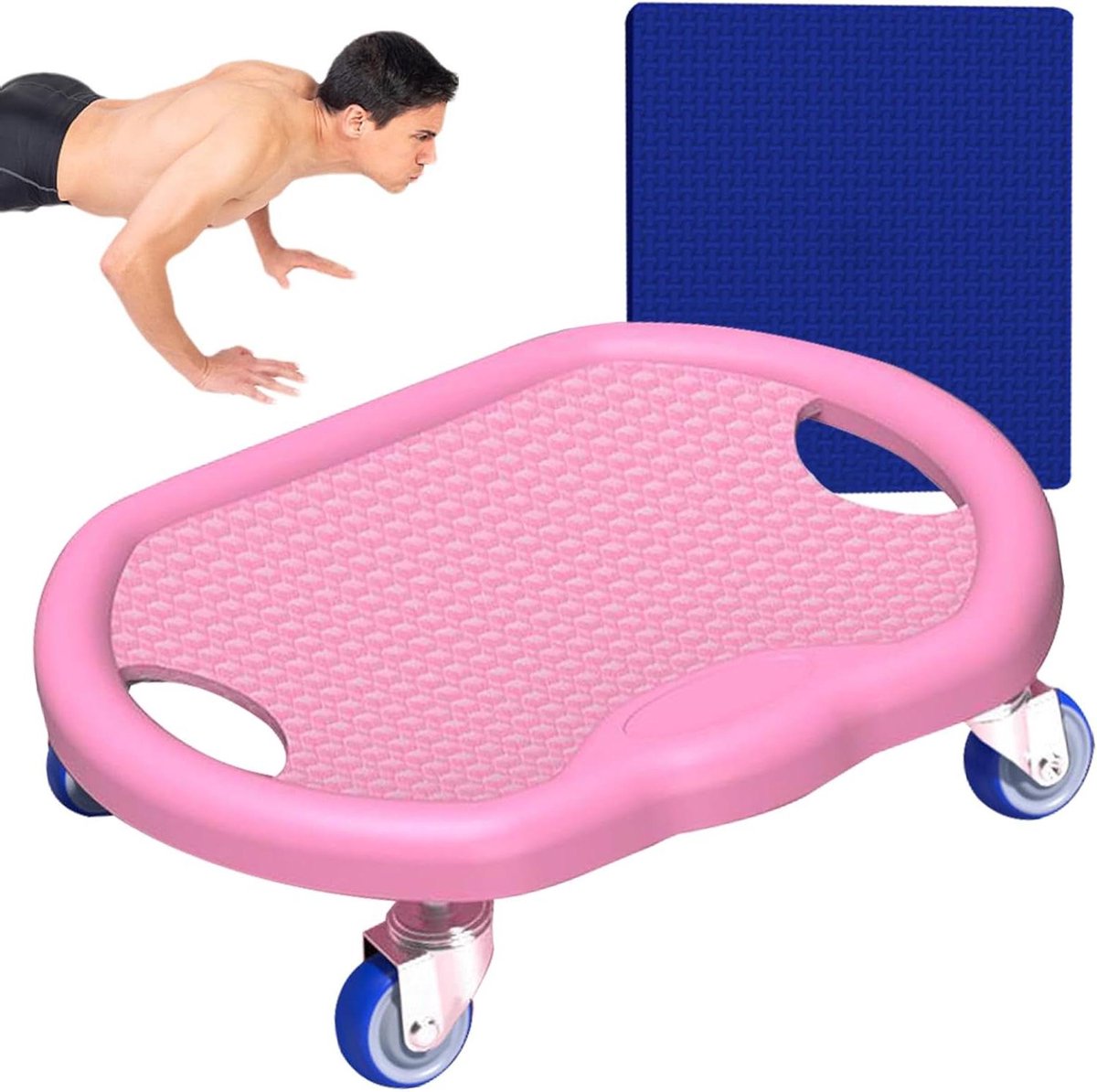 Buikspierroller - Buikwiel Oefenrol - Thuis Fitness - Stille Hartkrachttraining - 32 x 27 x 9 cm - Roze