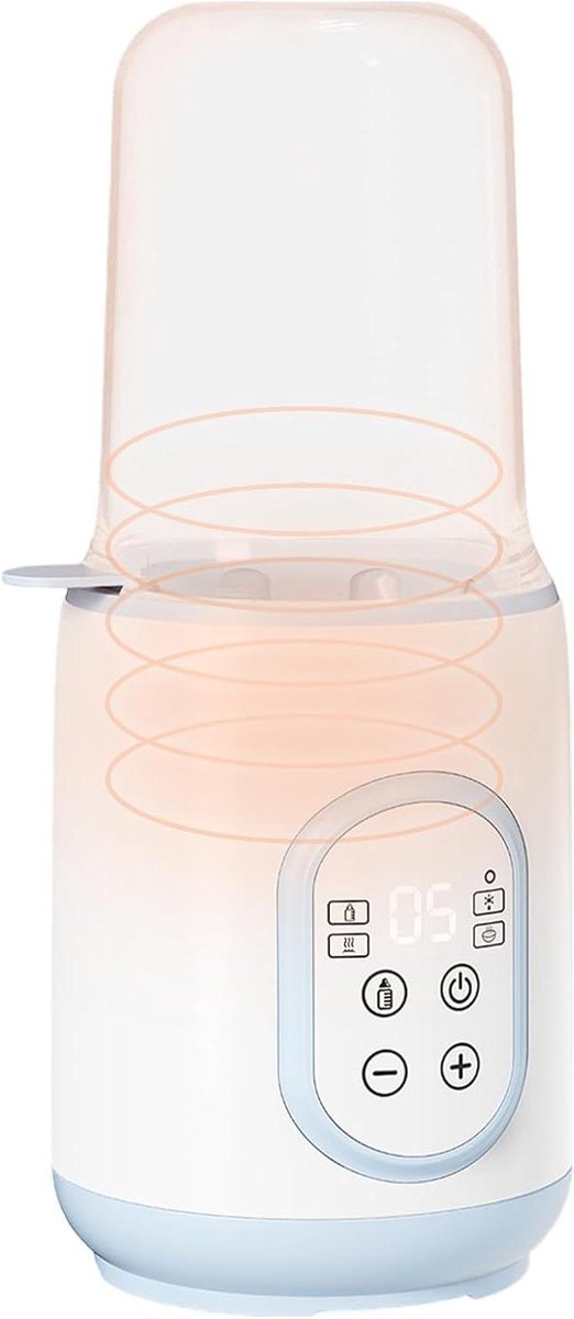Draagbare flessenwarmer, draagbare flessenwarmer, melkopschuimer voor baby's, draagbare flessenwarmer voor uitstapjes of reizen, temperatuurregeling