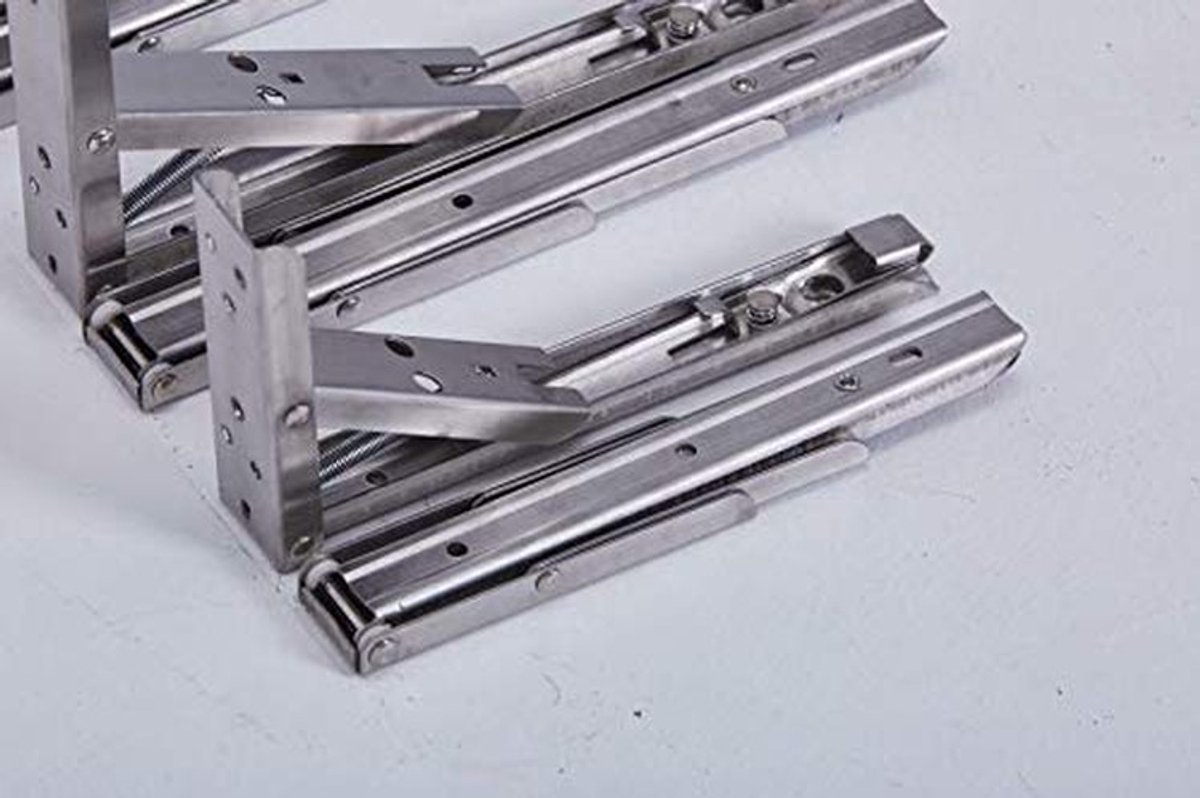 Cosensi- Scharnier Scharnier met hoge draagkracht - Vouwscharnier - Roestvrij staal - Verstelbaar - 2-delige set - 34 x 11 x 1 cm