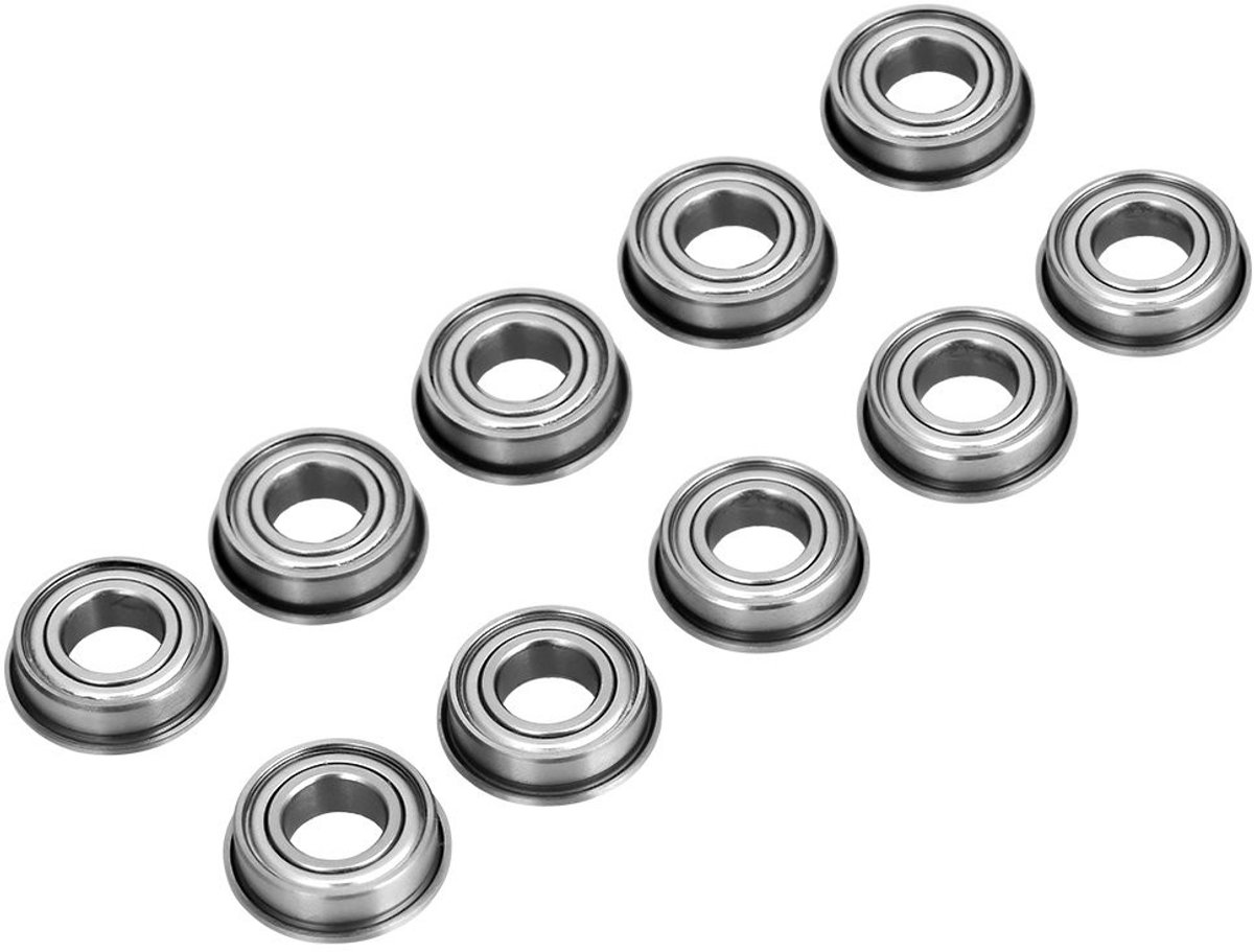 Dailygoods- Flenslagers Dubbel Afgeschermd - 10 Stuks - Binnendiameter 8 mm - Buitendiameter 16 mm - Dikte 5 mm - Hoogwaardig Metaal - Lagers